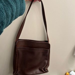 Vintage Coach Leather Chocolate Brown Shoulder Bag